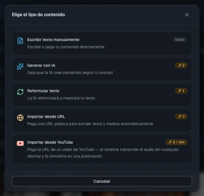 Cinco formas de crear un material y el precio de cada una
