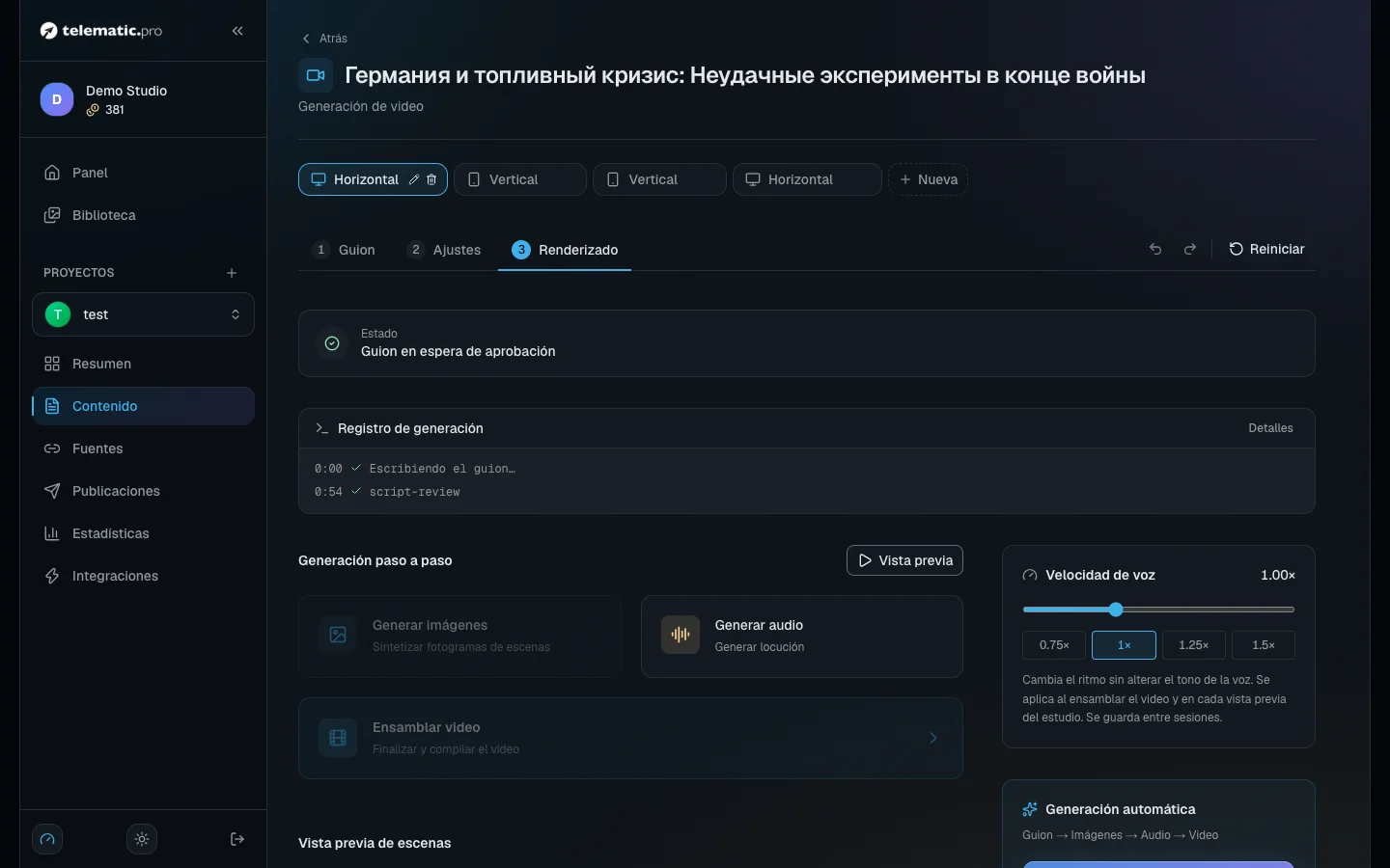 El video terminado: el reproductor, la descarga, una nueva versión, la elección del video principal y el enlace a la portada