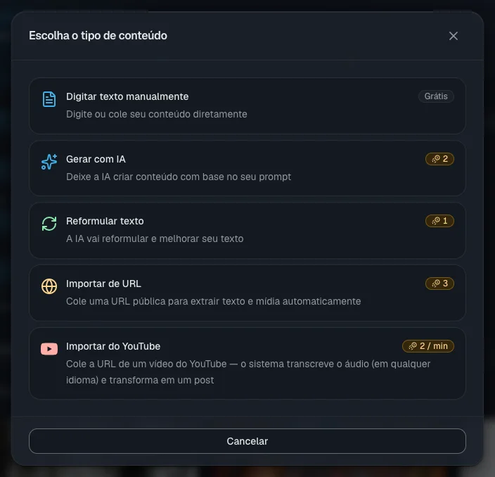 Cinco formas de criar um material e o preço de cada uma